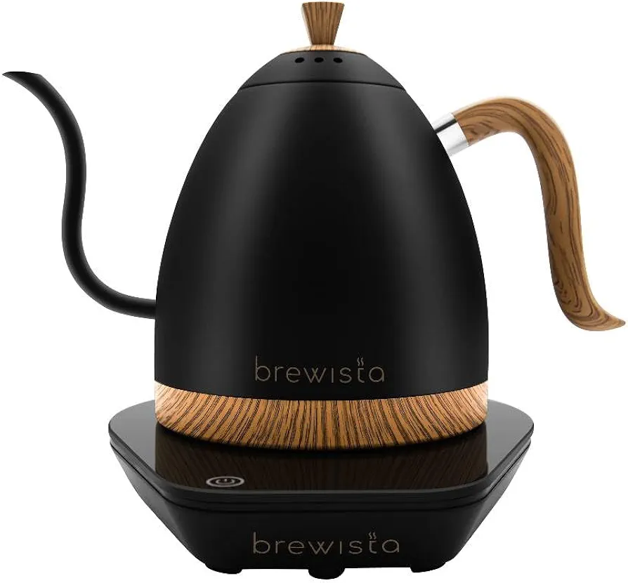 Brewista Artisan Electric Gooseneck Kettle, Water Boiler with LCD Panel, Precise Temperature Control, Fast Boiling and Keep Warm Settings for Pour-Over Coffee & Tea, Café, 1 Liter (Matte Black)