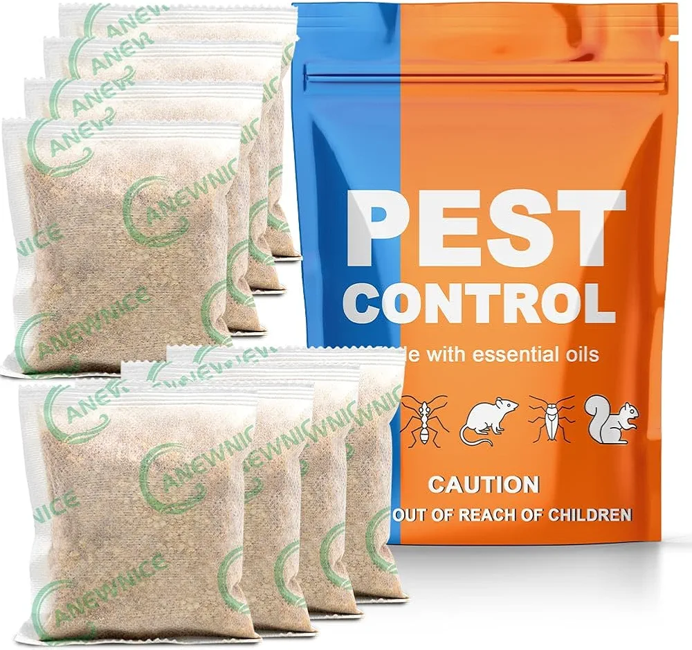 Pest Control Pouches,Mouse Repellents,Peppermint Pest and for Mouse/Rat/Mosquito/Ant, Roach/Spider/Bugs&Other Pests, Mice Repellent RV, Naturally and Strongly Keep Pests Away 8P