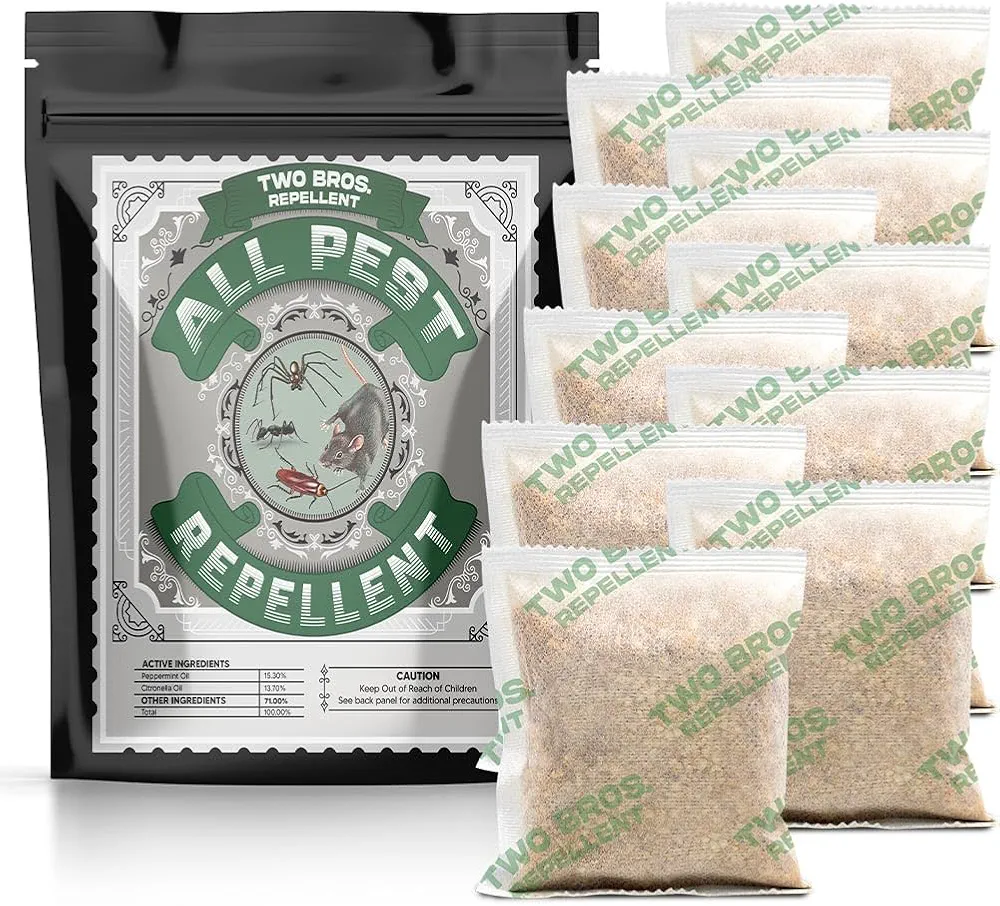 Pest Control Pouches,Mouse Repellents,Peppermint Pest and Rodent Repellent for Mouse/Rat/Mosquito, Naturally and Strongly Repel Spider,Roach,Bugs,Ant, & Other Pests -10P, Black