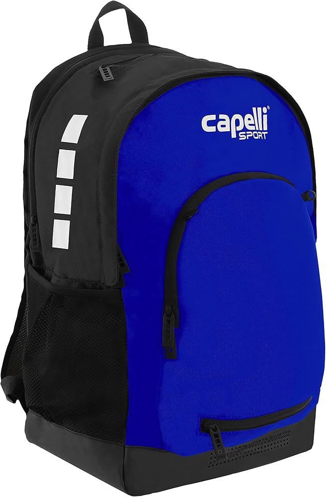 Capelli Sport 19 Inch Laptop Backpack, Gym Travel Bag with Computer Sleeve, Black Royal Blue White, One Size