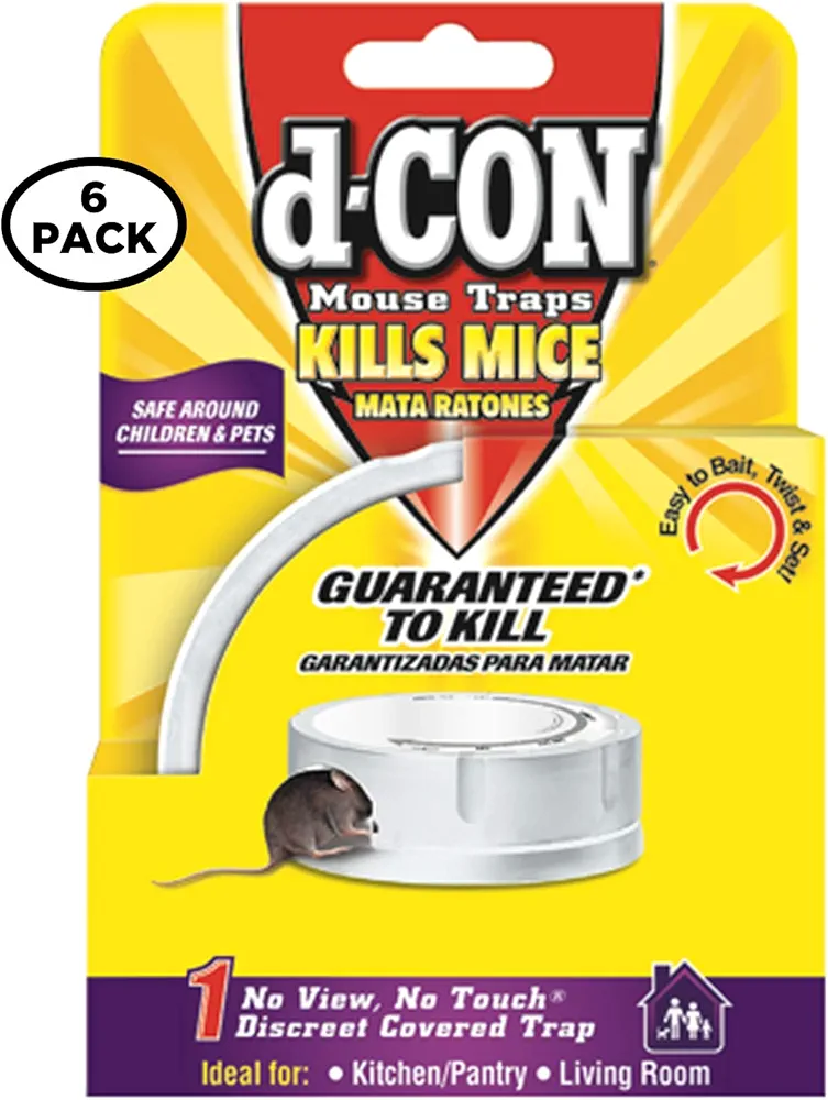 d-CON No View, No Touch Covered Mouse Trap, 1 Trap (Pack of 6)