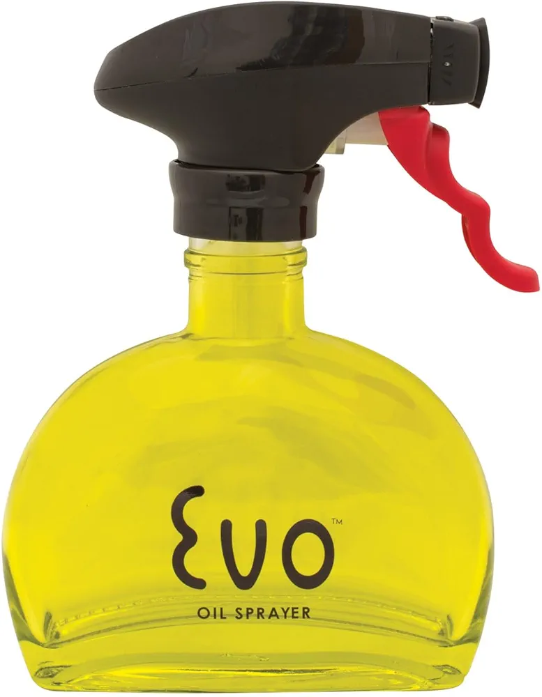 Evo Glass Oil Sprayer, Non-Aerosol for Olive Oil, Cooking Oils, and Vinegars, Yellow, 6-Ounce Capacity