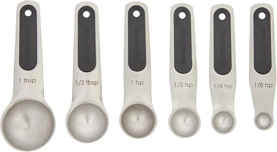 Farberware Professional Stainless SteelMeasuring Spoons Precision and Ease in Every Scoop, Features Magnetic Handles for Easy Storage, Dishwasher Safe