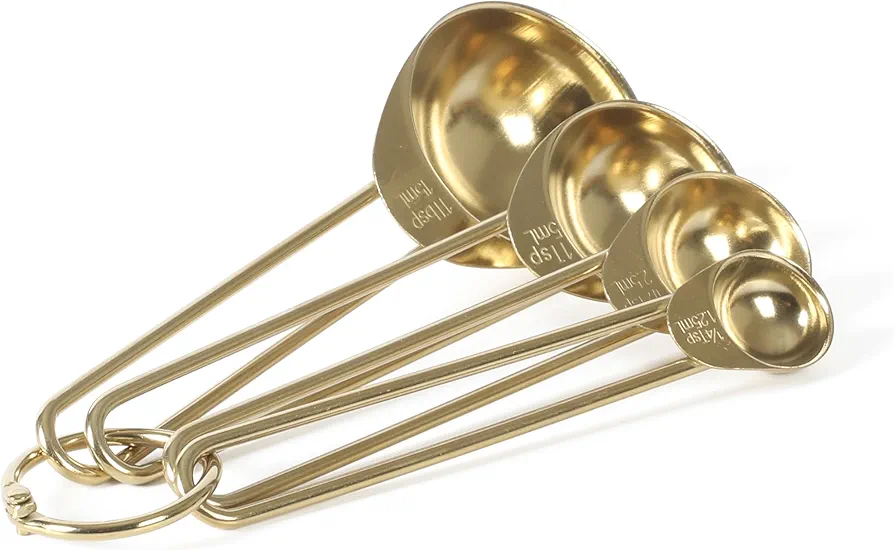 Martha Stewart Richburn 4 Piece Gold Stainless Steel Measuring Spoons Set