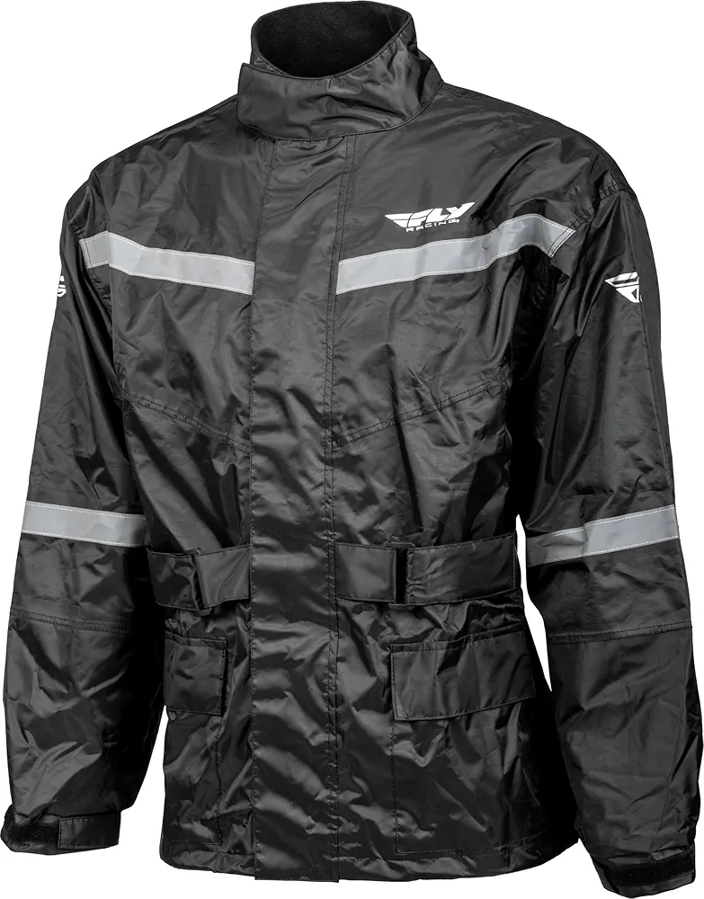 Fly Racing Adult 2-PIECE RAIN SUIT (BLACK, Large)