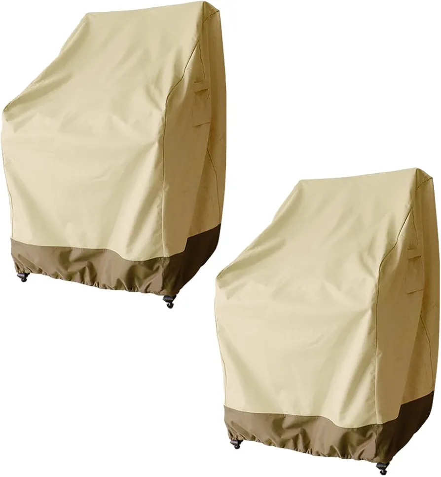 Rutile Patio Chair Cover Outdoor Furniture Covers Waterproof Fits up to 26W x 28D x37.5H inches, Outdoor Patio Rocking Swivel Chair Covers, 2Pack