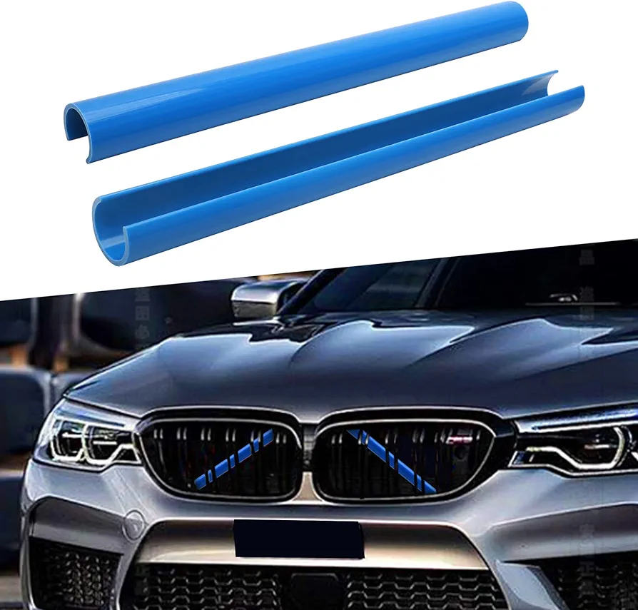 TOMALL Grille Inserts Stripes Trims Compatible with BMW F20 F30 2011-2021 Car V Brace Wrap Covers Exterior Accessories Decoration for 1/2/3/4/5 Series 320i 328i 330i 335i 428i (Blue)