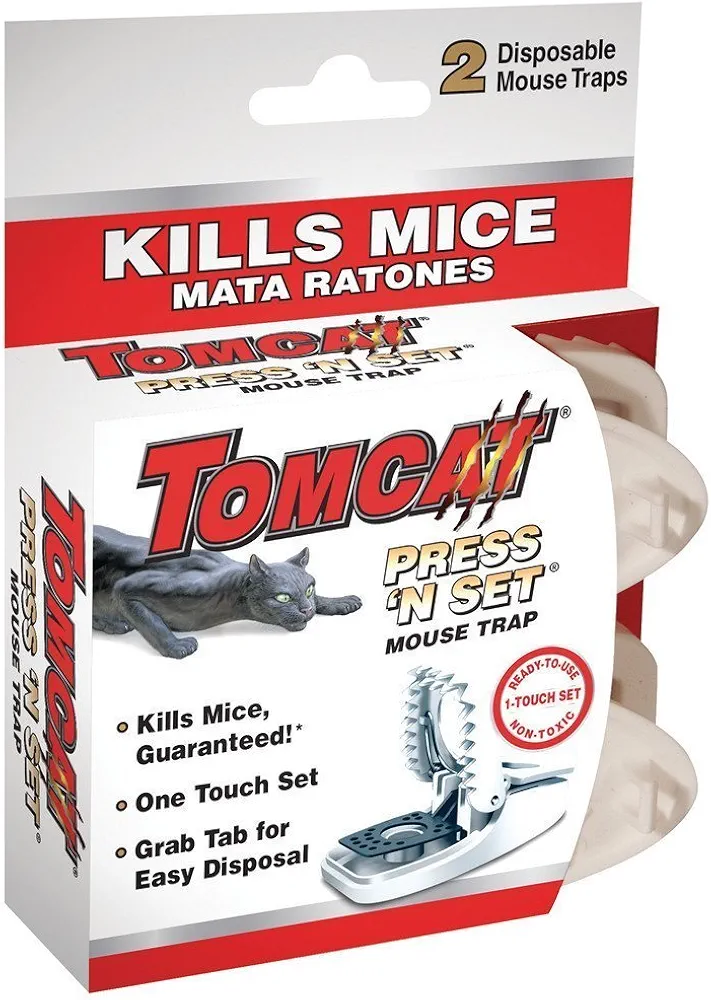 Tomcat Press 'N Set Mouse Trap, 2-Pack(2Pack 4 Traps total)