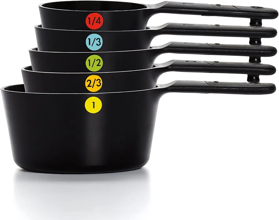 OXO Good Grips 6- Piece Plastic Measuring Cups, Black