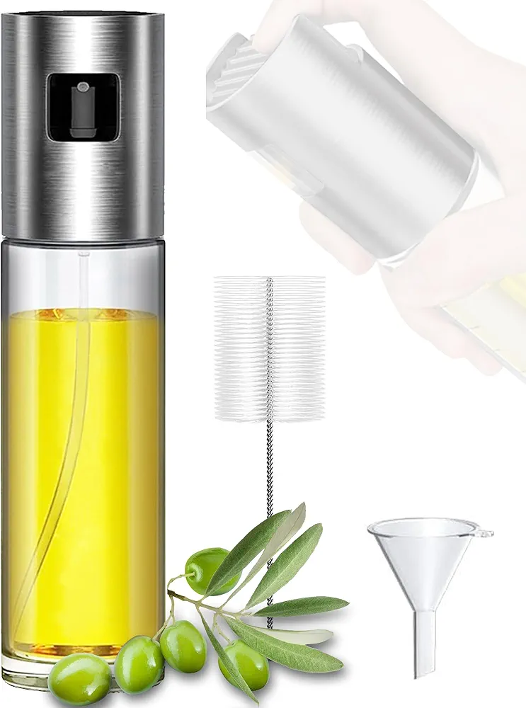 Oil Sprayer for Cooking, Oil Mister for Air Fryer, Stainless Steel Oil Dispenser Bottle Spray for BBQ, Kitchen Baking, Salad, Roasting