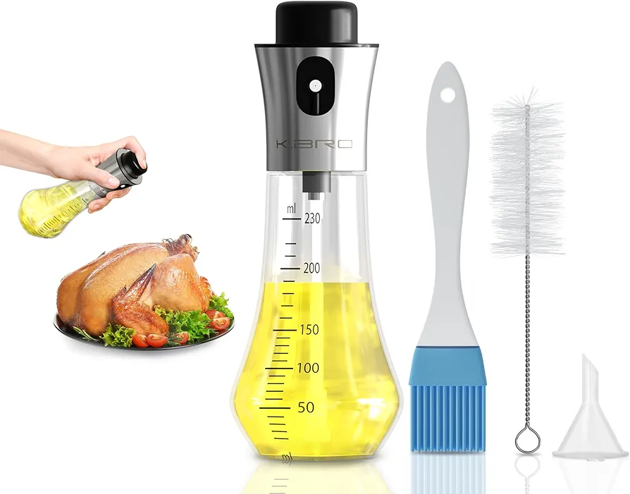 Oil Sprayer Set - Versatile and Efficient Cooking Spray Bottle for Healthy Cooking - Dispenser and included Funnel - BPA-Free and Easy to Use