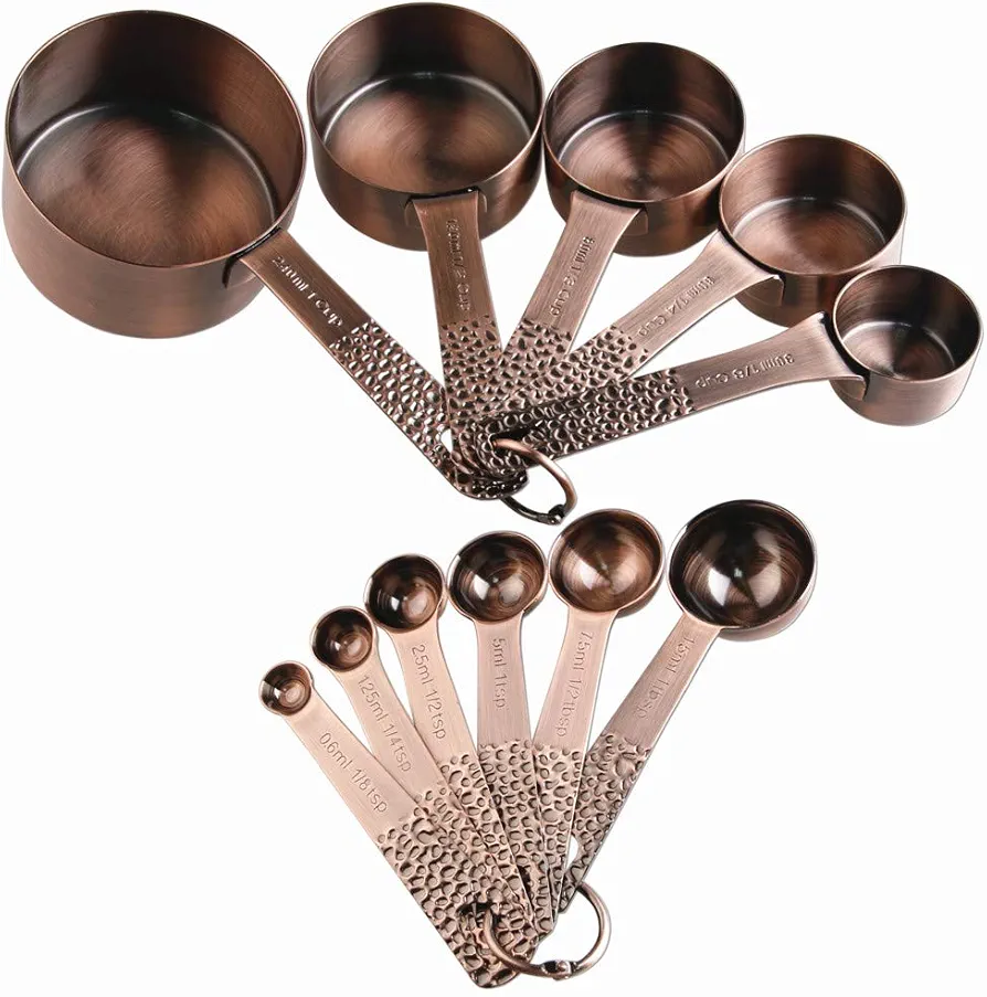 Measuring Cups and Spoons Set, Copper Measuring Cups and Spoons, Stainless Steel Measuring Cups and Spoons, 5 Measurer cups 6 Measure Spoons, Copper Measure Cups, Copper Measuring Spoons