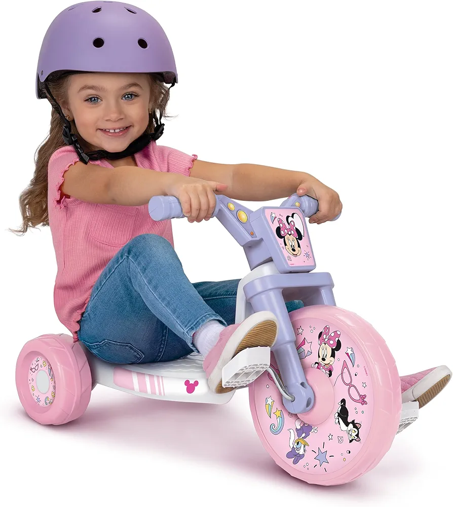 MINNIE MOUSE Ride-On 10" Fly Wheels Junior Cruiser Tricycle with Sounds - Toddler Bike Trike, Ages 2-4