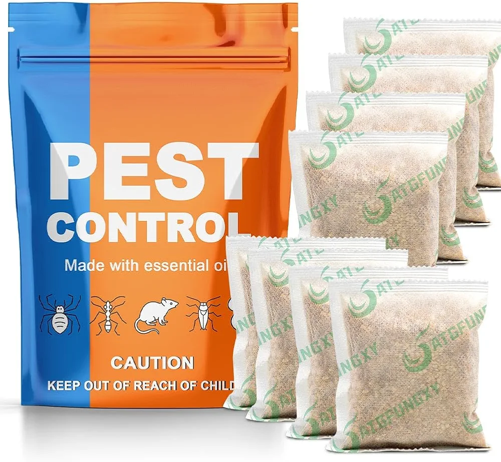 Pest Control Pouches,Mouse Repellents,Peppermint Pest Repellent for Mouse/Rat/Mosquito/Ant, Roach/Spider/Bugs&Other Pests, Mice Repellent RV, Naturally and Strongly Keep Pests Away 8P