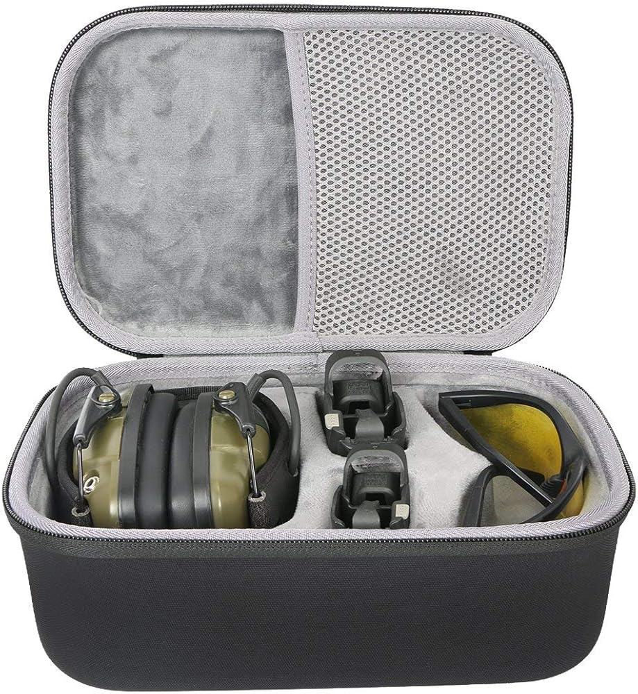 co2CREA Hard Travel Case for Howard Leight Impact Sport OD Electric Earmuff for Genesis Sharp-Shooter Safety Eyewear Glasses