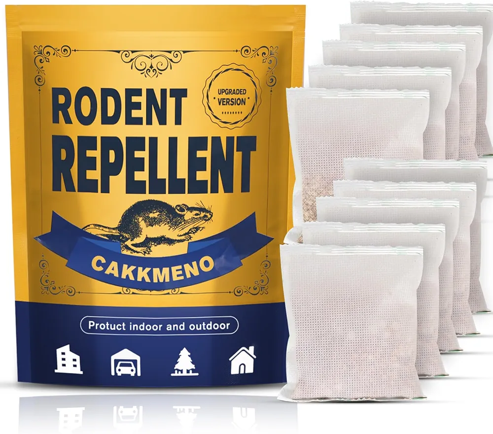 Mouse Repellent Pouches, Natural Rodent Repellent, Mice Control Pouches Indoor, Mice Eliminator Pouches, Mouse Deterrent Outdoor, Peppermint to Repel Mice and Rats, Safe for Kids & Pets-10 Pouches