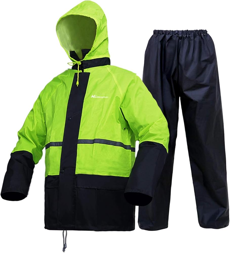 Rain Gear for Men Women Waterproof Lightweight Rain Suits Hood Rain Jacket and Rain Pants for Outdoor