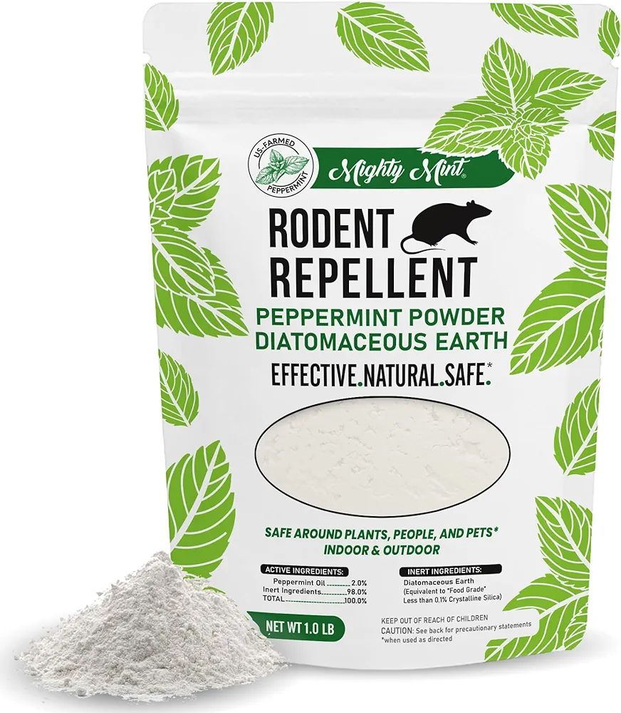 Mighty Mint Rodent Repellent, Diatomaceous Earth Peppermint Powder, 1 lb