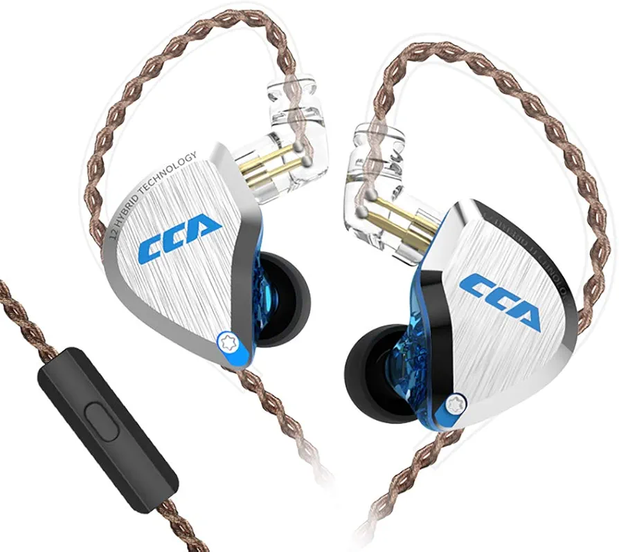 CCA C12 in Ear Earphones 5BA 1DD Hybrid Drivers Wired Sport Earbuds Headphones Stereo Gaming Headset HiFi Clear Sound for Musician Audiophile Singer DJ