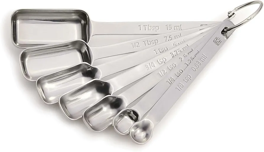 King Arthur Baking Company Spice Measuring Spoons, 18/8 Stainless Steel, 7-Piece Set