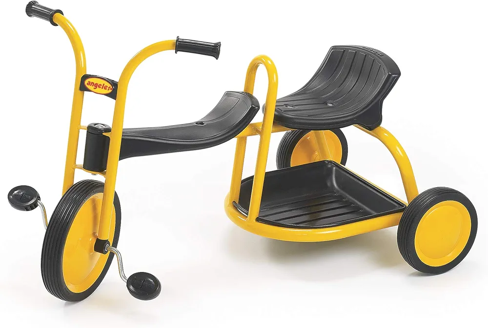 Children’s Factory MyRider 15" Tandem Toddler Tricycle, Kids Tricycle with Rubber Wheels, Yellow/Black