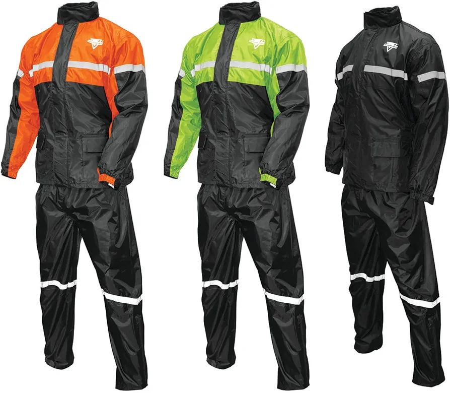 Nelson-Rigg unisex adult Sr-6000 Stormrider Motorcycle Rain Suit, Orange/Black, Small US