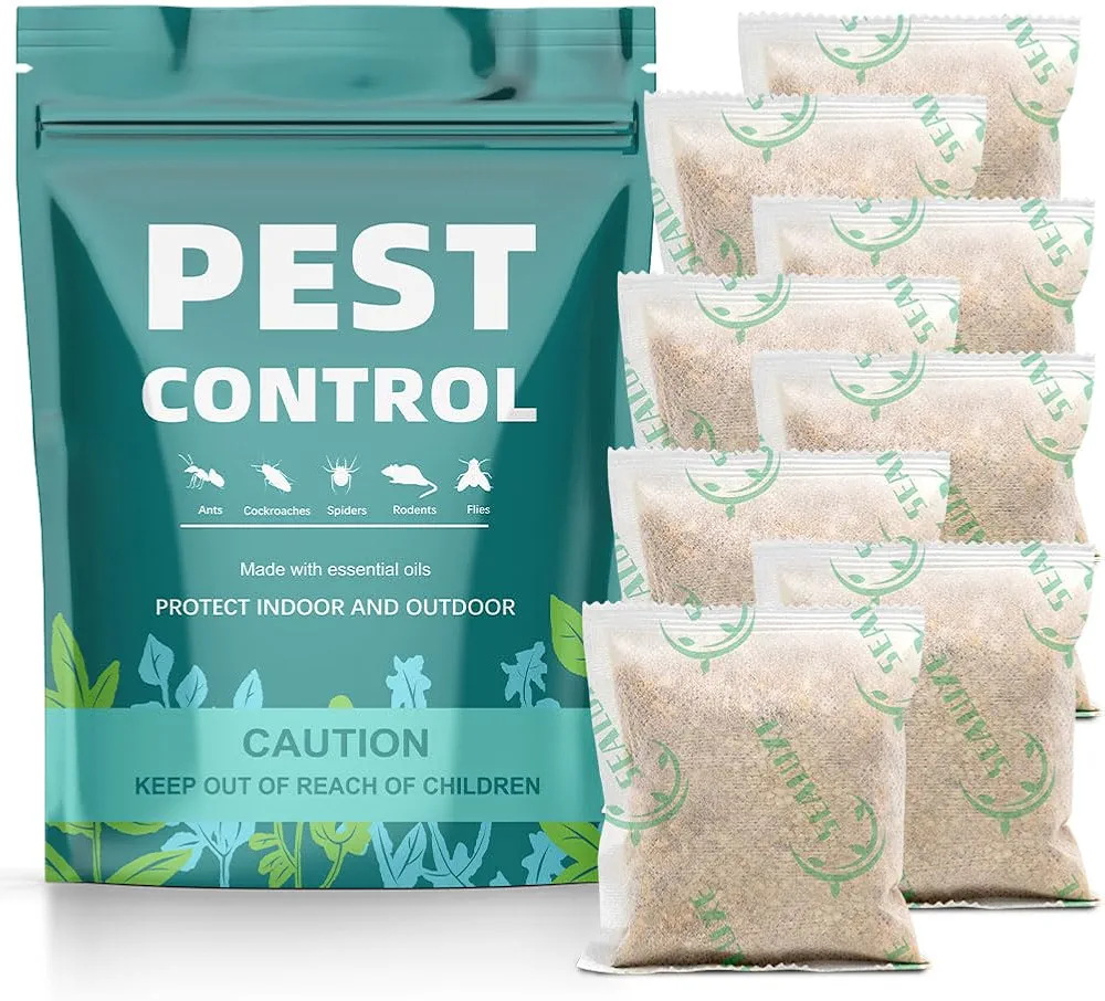 Pest Control Pouches Repel Mice, Mouse, Rats, Ants, Roaches, Spiders, Moths & Other Pest, Indoor Mice Repellent, Mouse Repellent, Rat Repellent Safe for Kids & Pets (0.93 Ounce (Pack of 8))