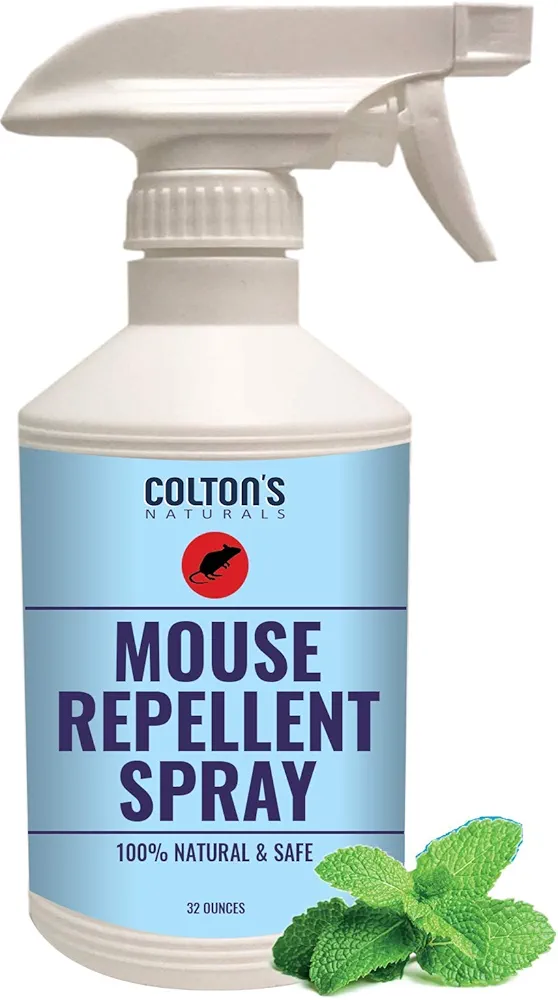 Colton’s Naturals Mice Repellent - 32 Ounce -Mouse Repellent Spray - 100% Natural Peppermint Oil to Repel Mice, Rodent Repellent - Natural Deterrent to Rats & Mice - Best Alternative to Mouse Trap