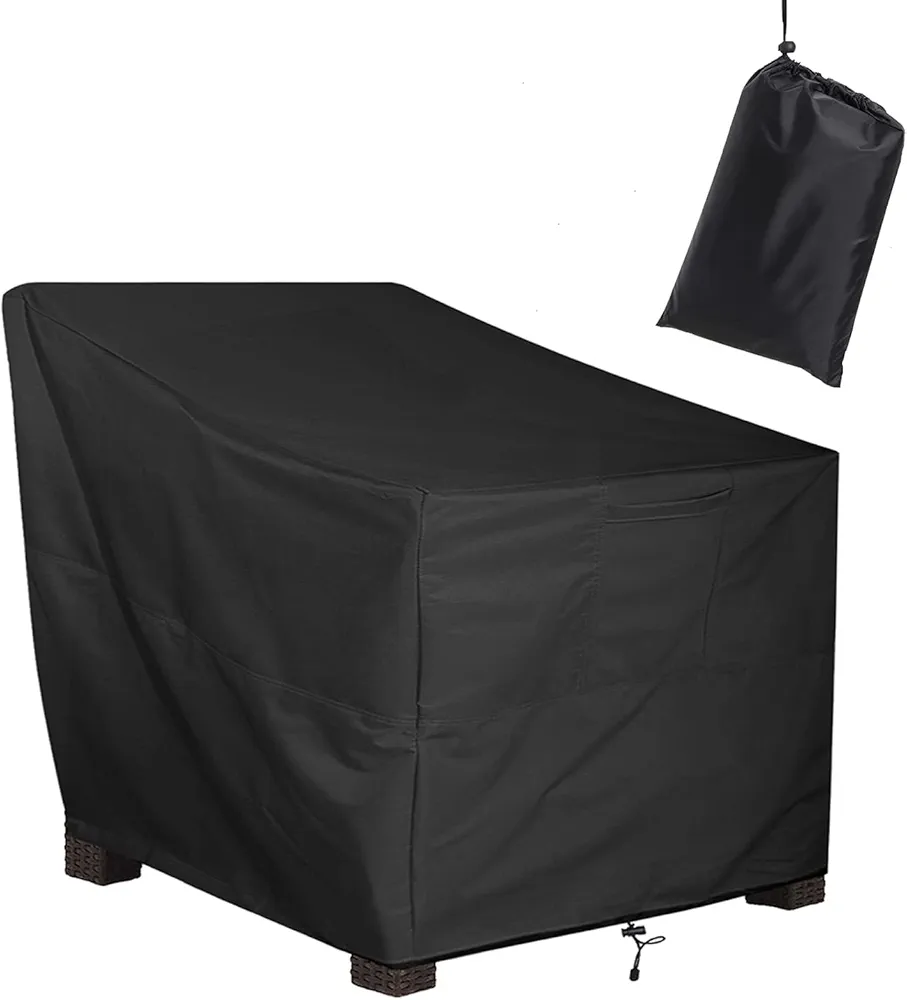 ALSTER Outdoor Chair Covers, Patio Chair Cover(35" L x 40" W x 33" H), Durable and Waterproof Black Lawn Chair Covers for Lounge Deep Seat, Rain Snow Dust Wind-Proof