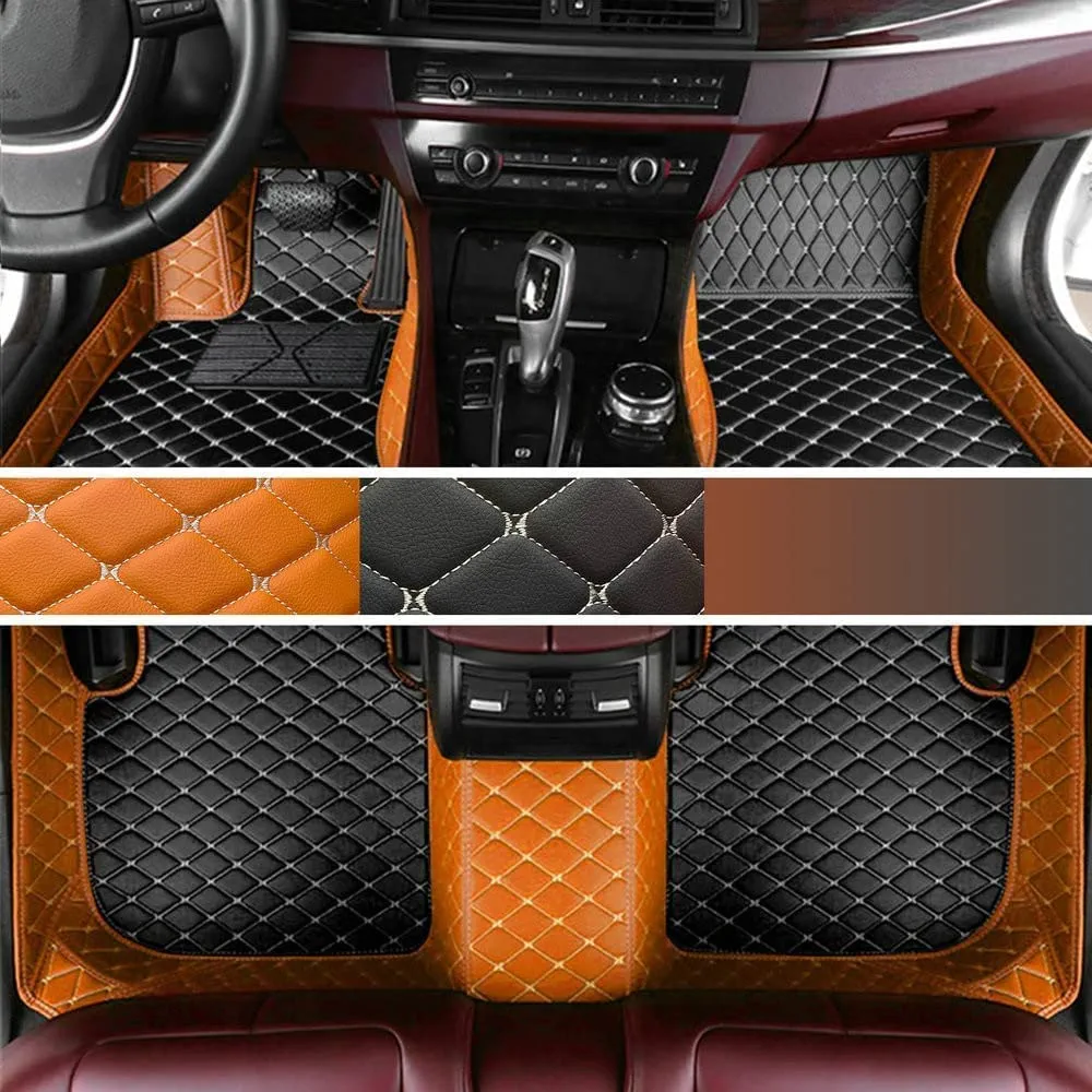 ARAAO Customize Car Floor Mats for Men's Womes's Sedan SUV Sports Car Anti-Slip Luxury Floor Mats (Black & Gray)