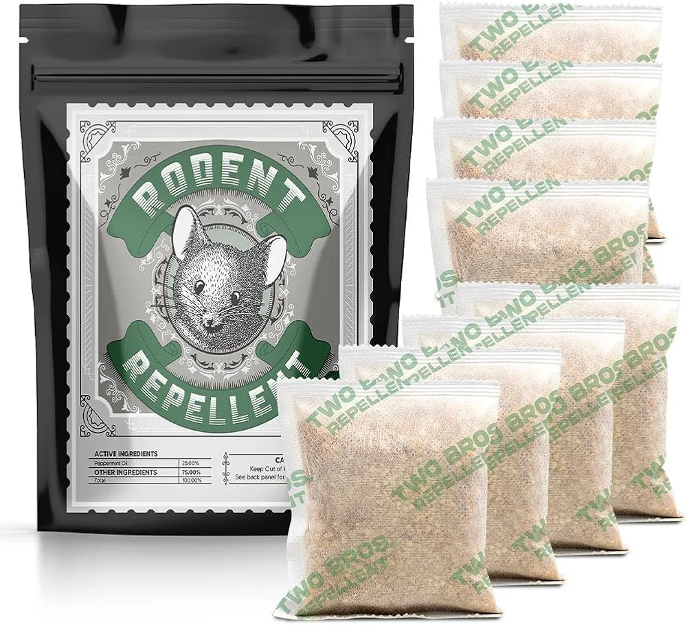 Rodent Repellent Pouches,Peppermint Mouse Repellents, Mice Repellent Pouches Indoor,Peppermint Oil for Rodents, Mice Deterrent, Rat Deterrent Outdoor, Rat Repellent, Rodent Deterrent-8Pouches