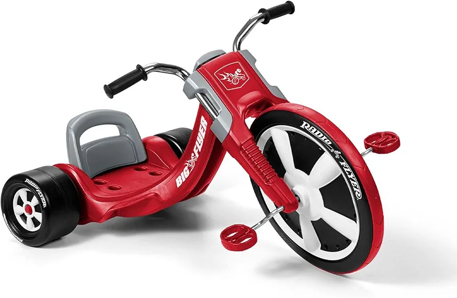 Radio Flyer Deluxe Big Flyer 16 Inch Big Front Wheel Chopper Style Tricycle with Adjustable Seat Recommended for Ages 3 to 7, Red